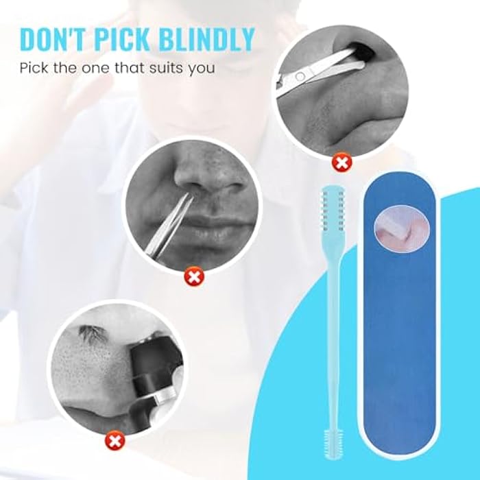 HOAIME Nasal Hair Cutter, 2024 Upgraded Double Sided Nose Hair Knife, 360° Rotating Portable Manual Nose Hair Trimmer, Nose Hair Remover for Women Men Travel Essentials (Beige, 3 Pcs) - Image 3